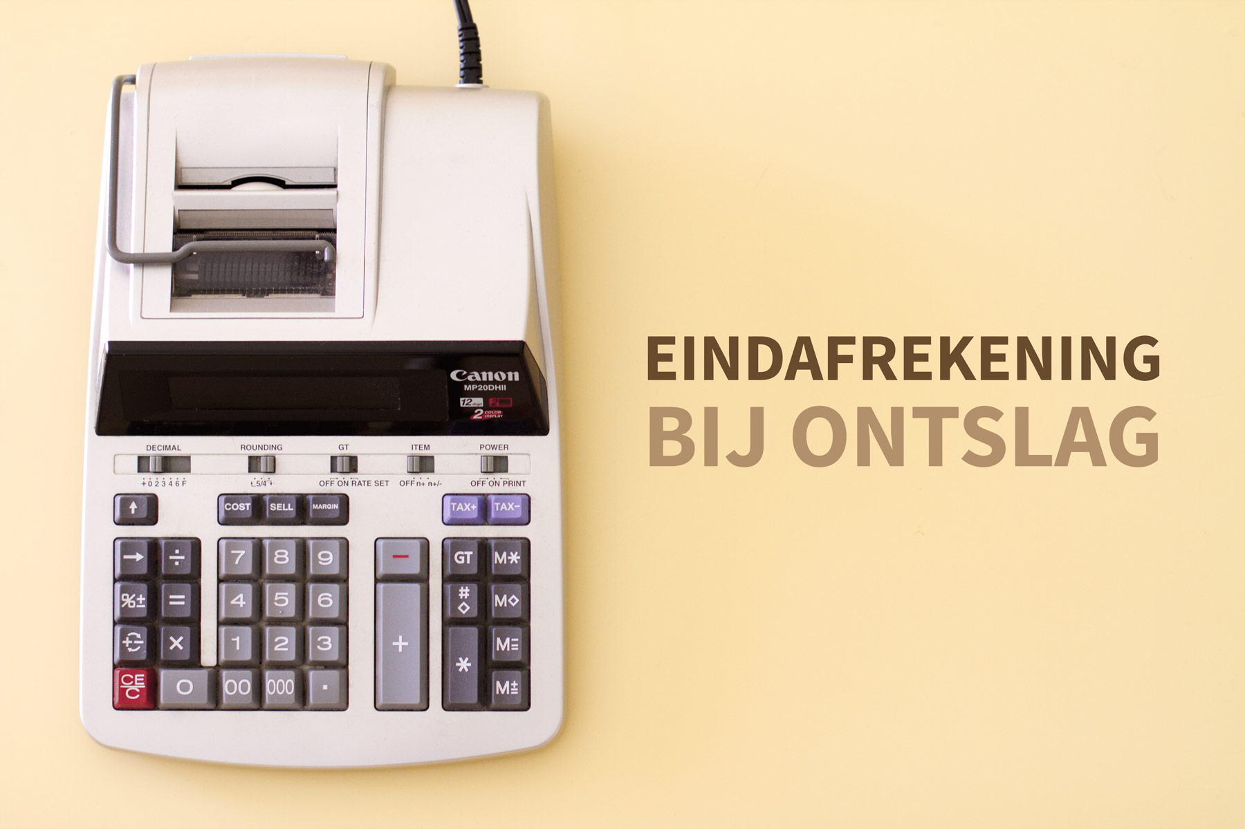 Eindafrekening van salaris na ontslag