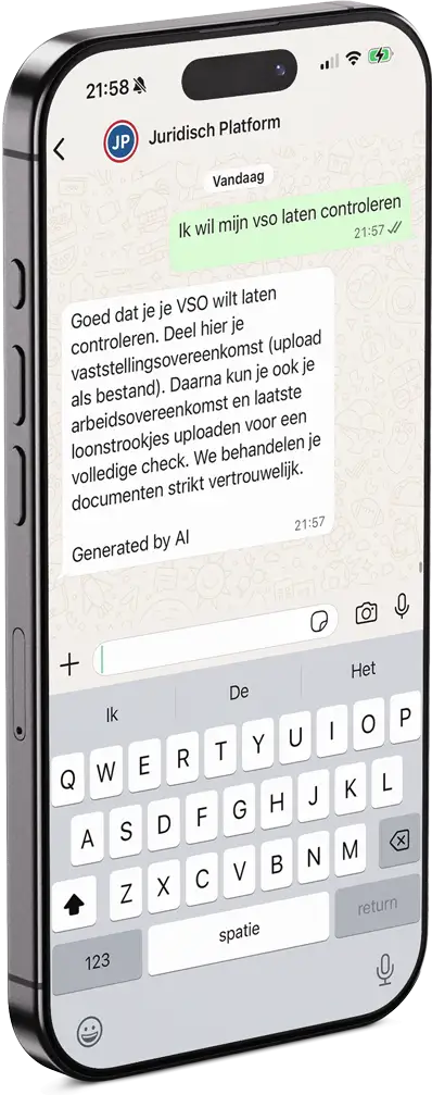 Advies over ontslag op WhatsApp
